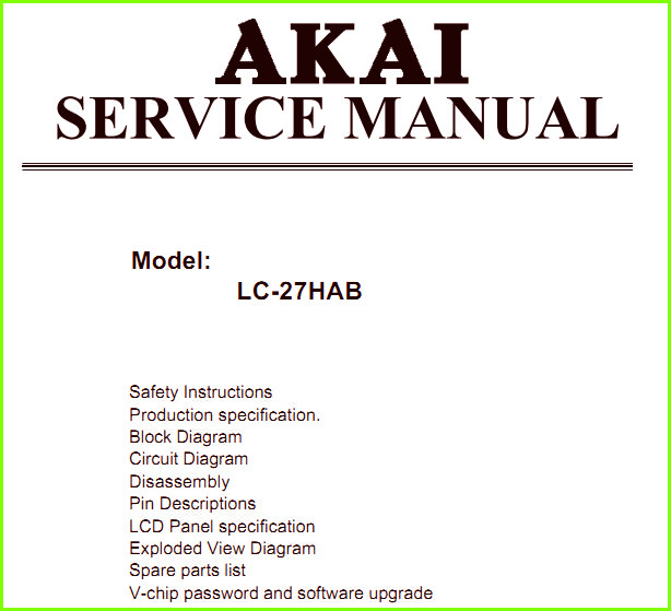 Akai LC-27HAB Схема электрическая