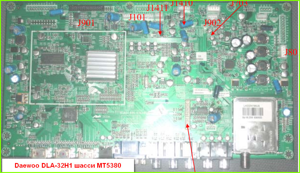 Daewoo DLA-32H1 шасси MT5380 Схема и руководство по ремонту