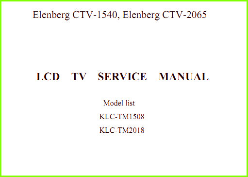 Elenberg CTV-1540 (CTV-2065) Схема и руководство по ремонту