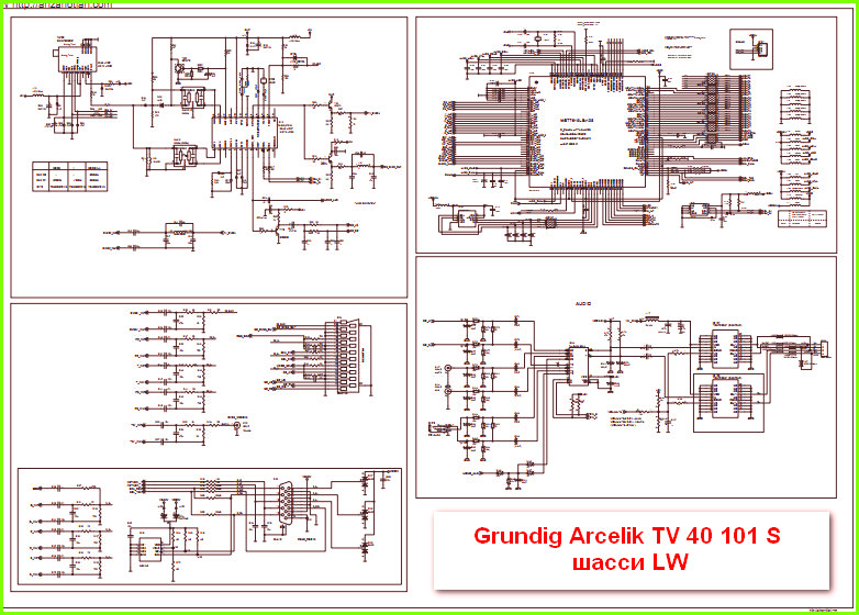 Arcelik-TV-40-101-S шасси LW Схема электрическая