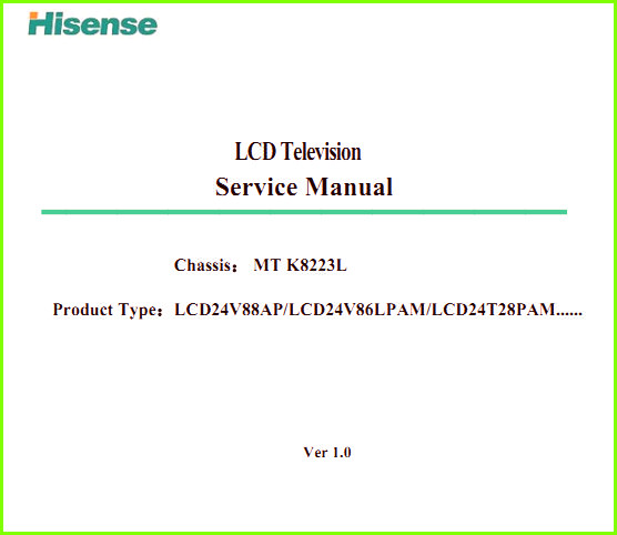 Hisense LCD24V88A Схема и руководство по ремонту