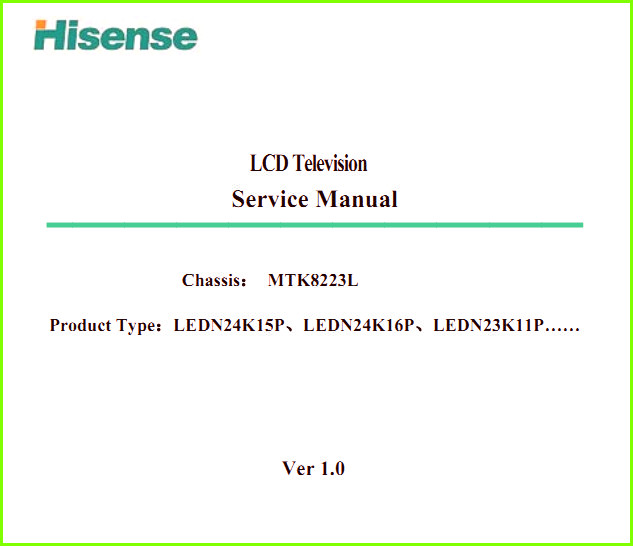 Hisense LEDN24K15P Схема и руководство по ремонту