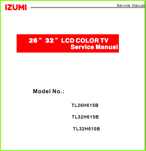 Izumi TL26H615B Схема и руководство по ремонту