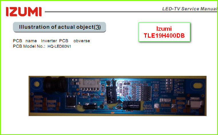 Izumi TLE19H400DB Схема и руководство по ремонту