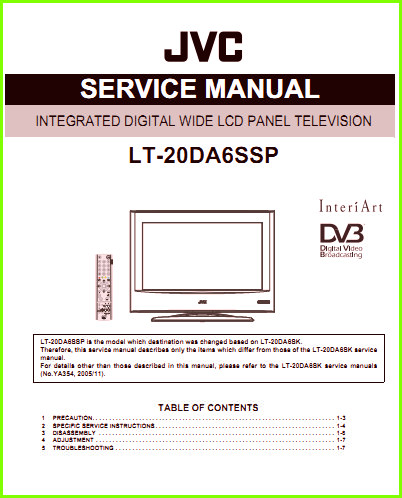 JVC LT-20DA6SSP Схема и руководство по ремонту