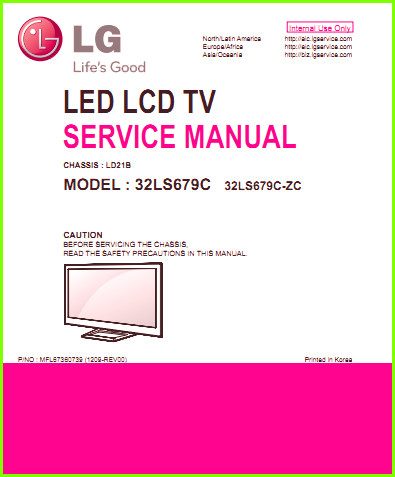 LG 32LS679C Схема и руководство по ремонту