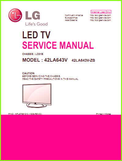 LG 42LA643V Схема и руководство по ремонту