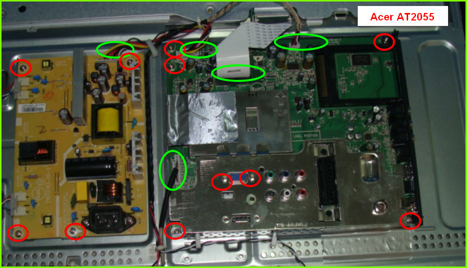 Руководство по ремонту и схема LED телевизора Acer AT2055