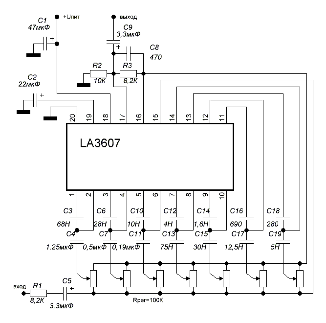 LA3607 схема включения