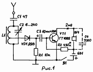 радиоприемник на одном транзисторе
