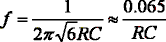 формула расчета частоты rc-генератора